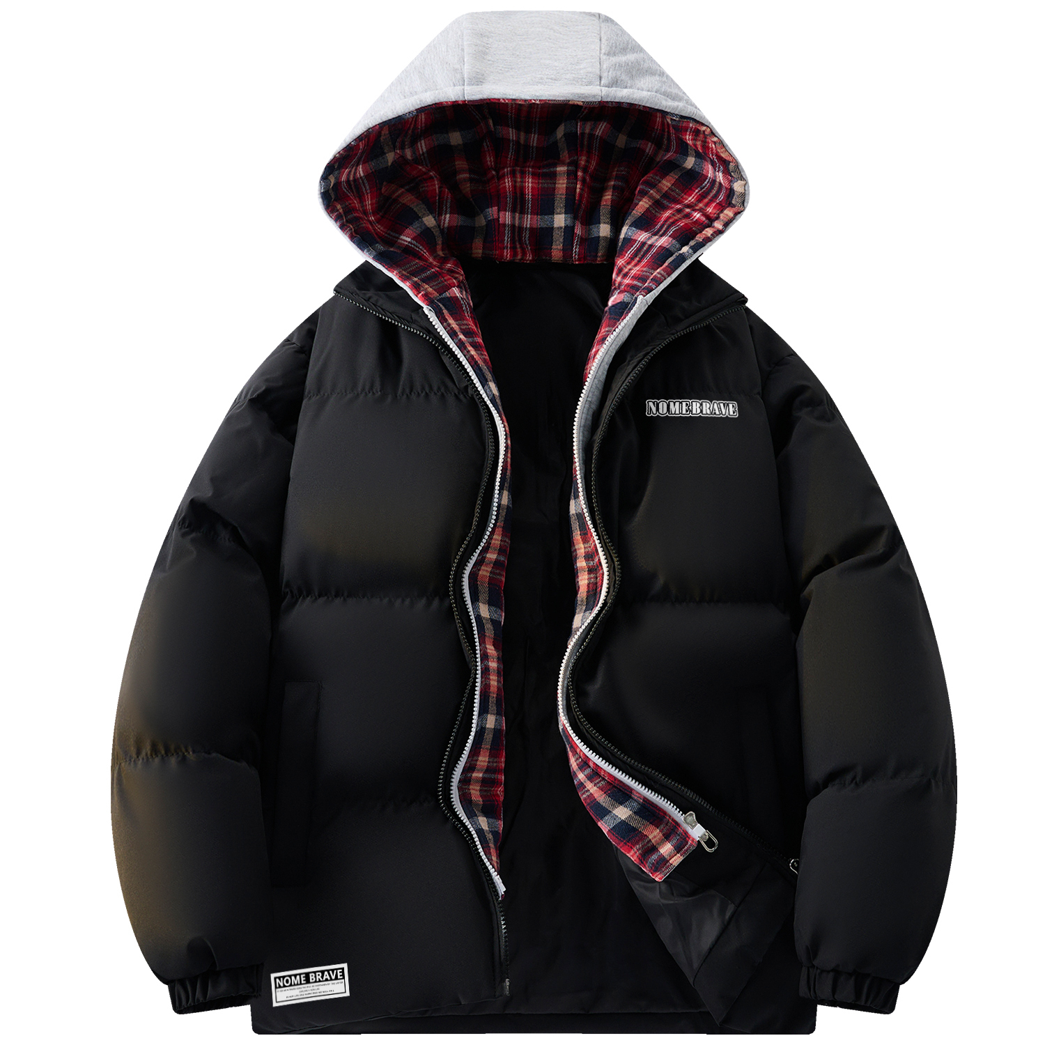 

NOME Пуховик Unisex, Black Red Plaid