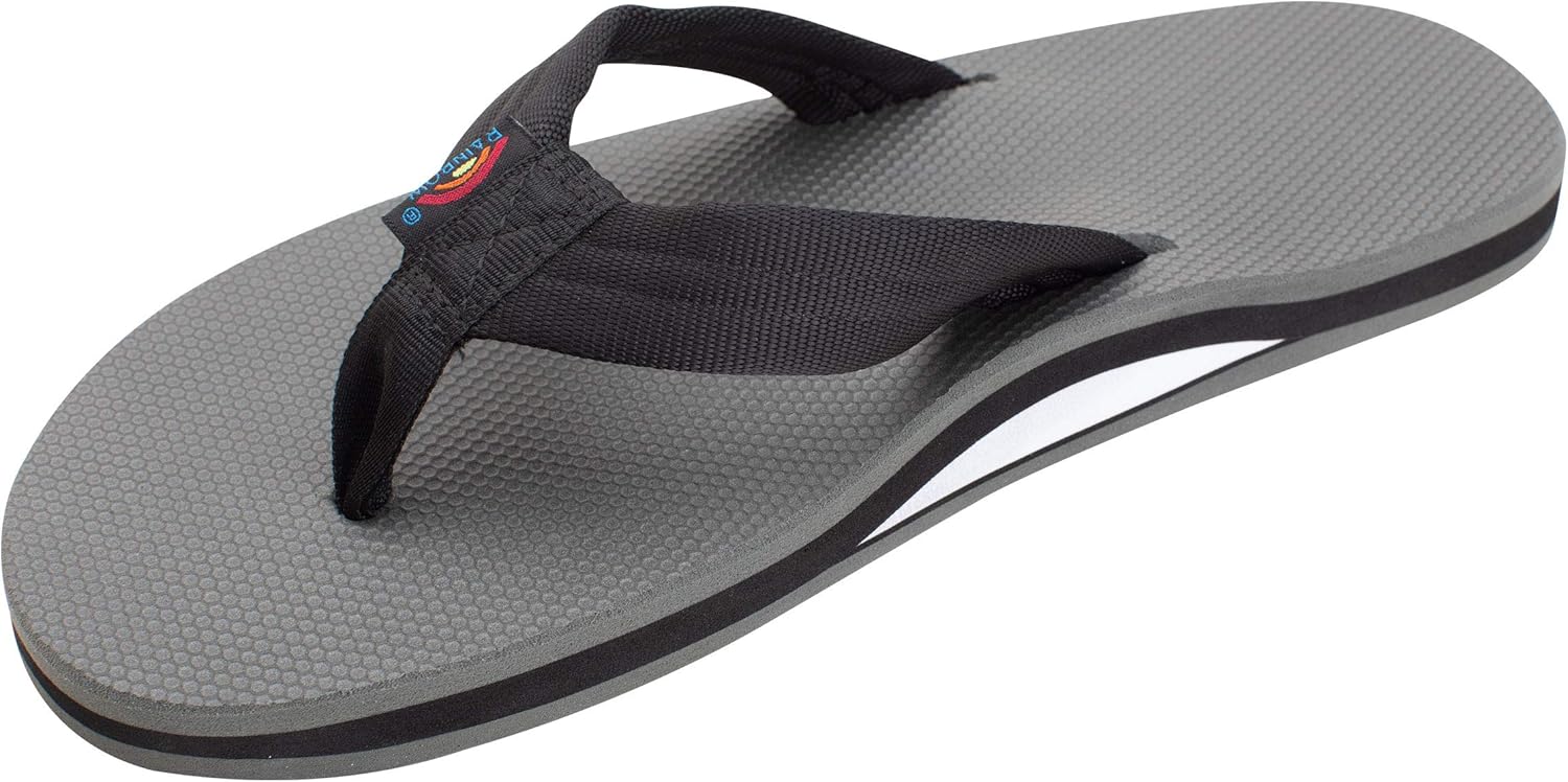 

Мужские сандалии Rainbow Single Layer Soft Top 1" с верхом из мягкого материала и ремешком из нейлона, наполненным EVA Rainbow Sandals, черный/серый
