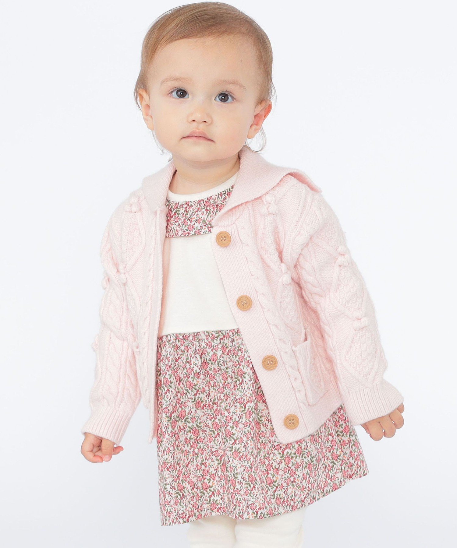 Детский кардиган SHIPS: 80-90 см / Машинная стирка. Кардиган крупной вязки SHIPS KIDS, Pink