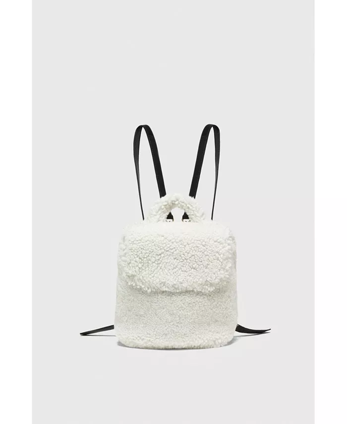 

Женский мини-рюкзак из овчины Furniq UK, белый