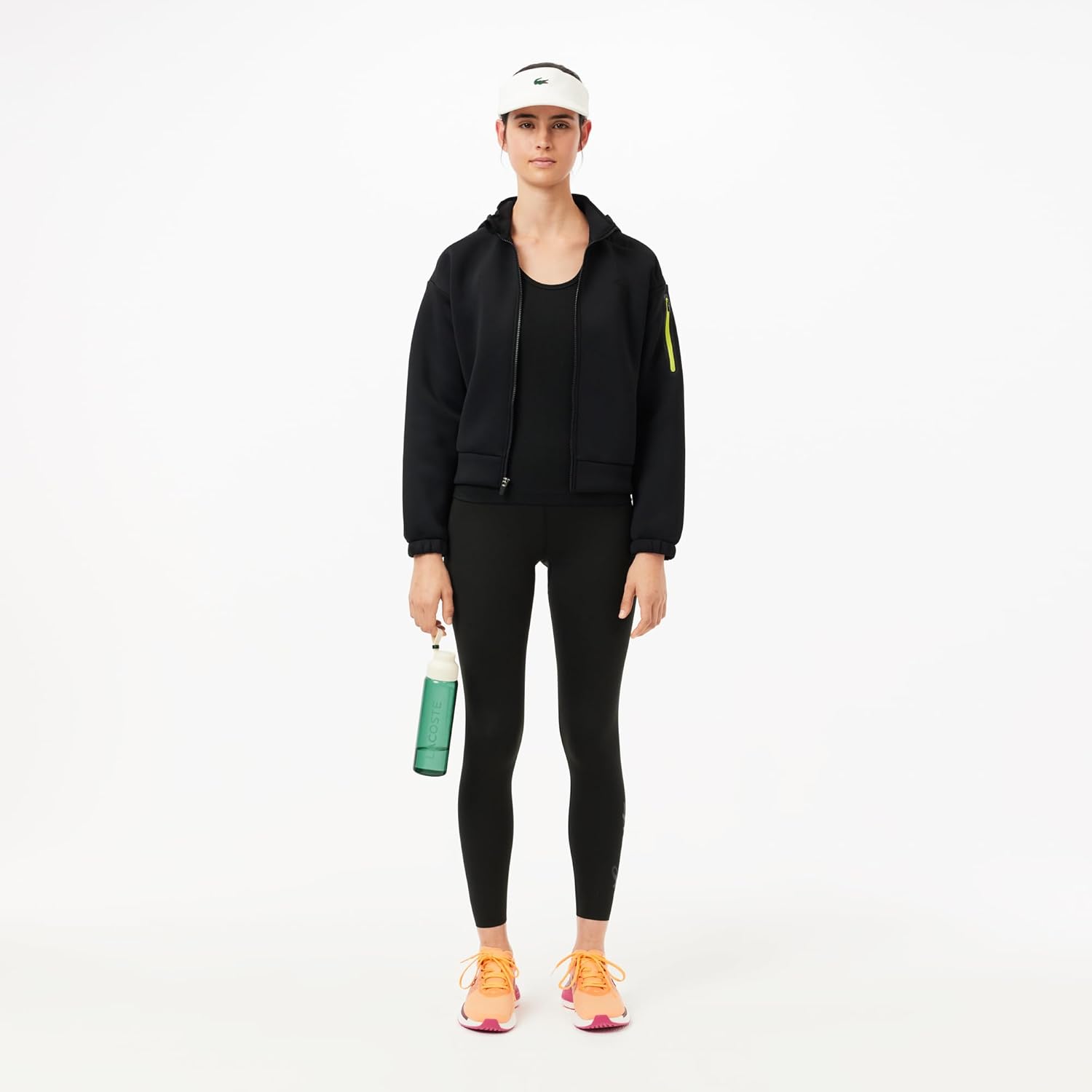 Толстовка женская Lacoste Sport Removable Sport Hoodie, черная — фото 4