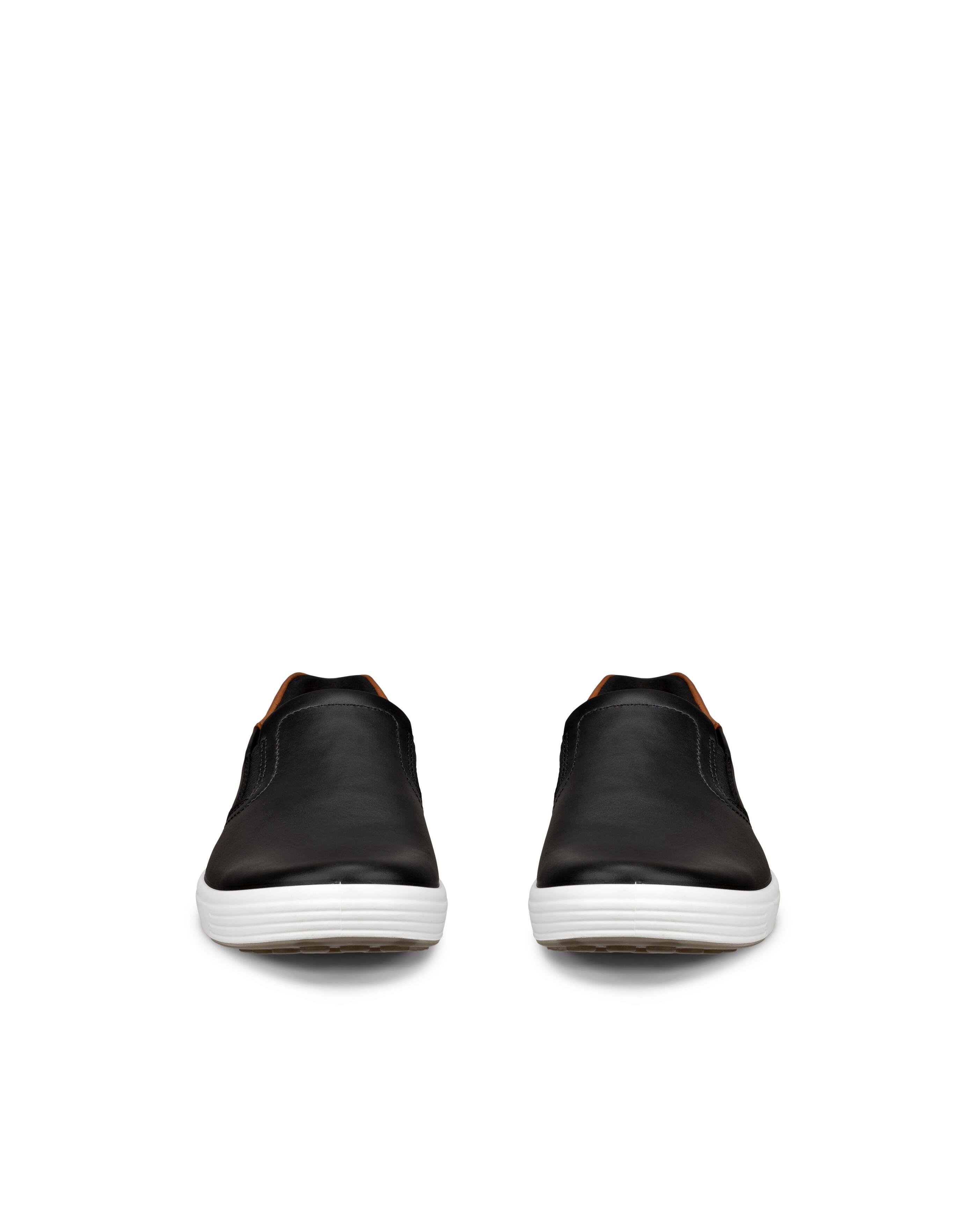 Мужские повседневные кроссовки/слипоны ECCO Soft 7 из натуральной кожи, BLACK / COGNAC — фото 2