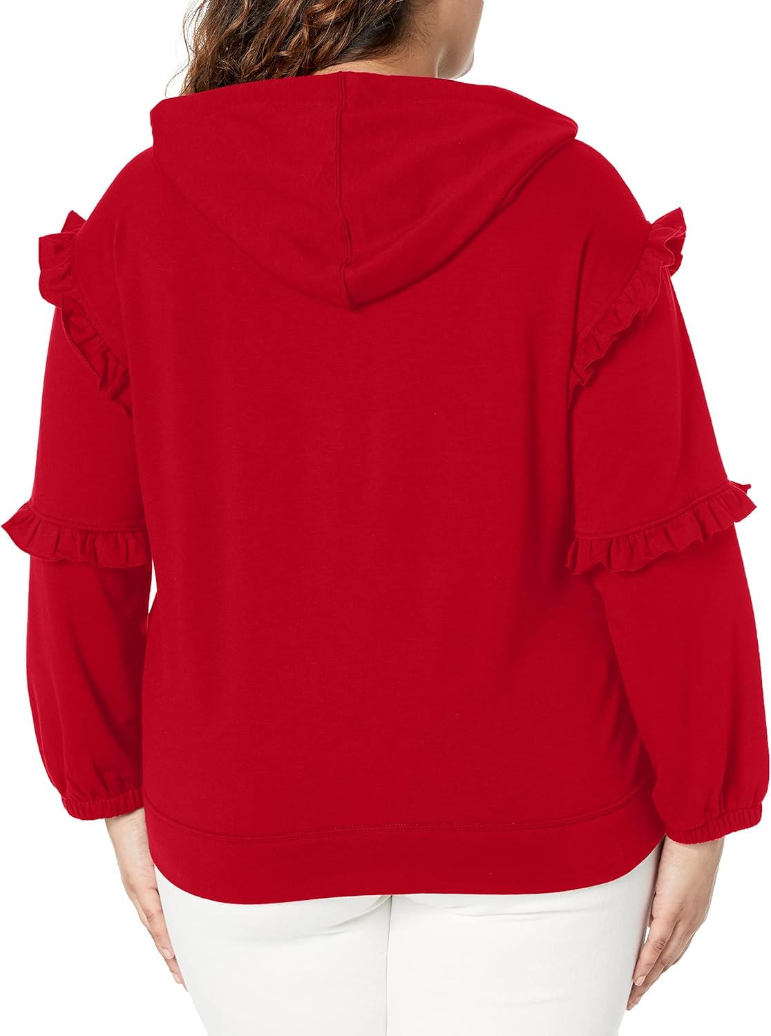 Женская толстовка с капюшоном и оборками на рукавах от Tommy Hilfiger, Chili Pepper — фото 2