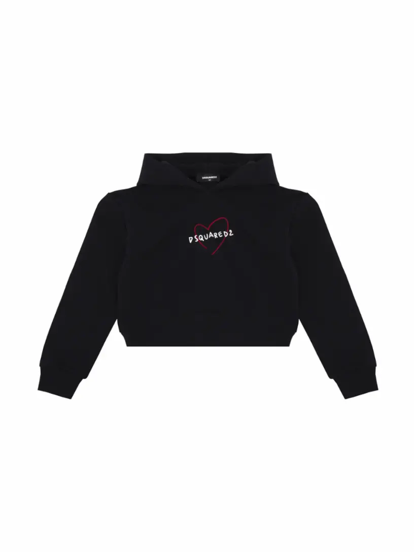 

Хлопковое худи с логотипом Dsquared2, черный
