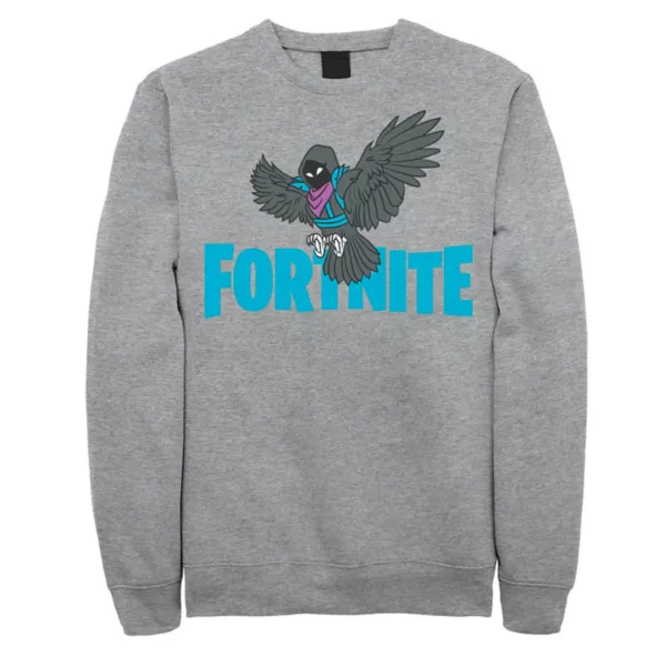 

Большой и высокий флисовый пуловер с логотипом Fortnite Raven Licensed Character, серый