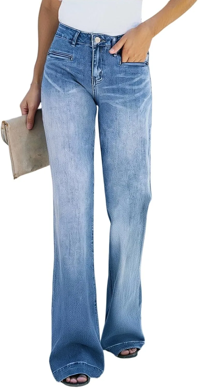 

Джинсы женские High Waisted с эффектом Tummy Control, Wide Leg HswsEJ