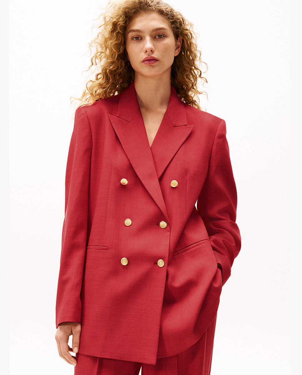 

TH X SRG Женский костюмный блейзер на пуговицах Tommy Hilfiger, цвет Burdeos