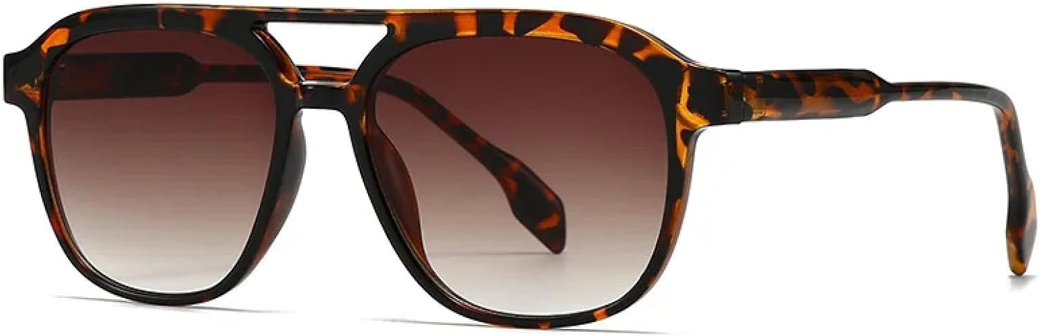 

Модные мужские солнцезащитные очки с двойной перемычкой, роскошные женские солнцезащитные очки в стиле ретро с градиентным переходом цвета чая, защита от УФ-излучения UV400 MWTSYSQ, C7 Leopard Tea