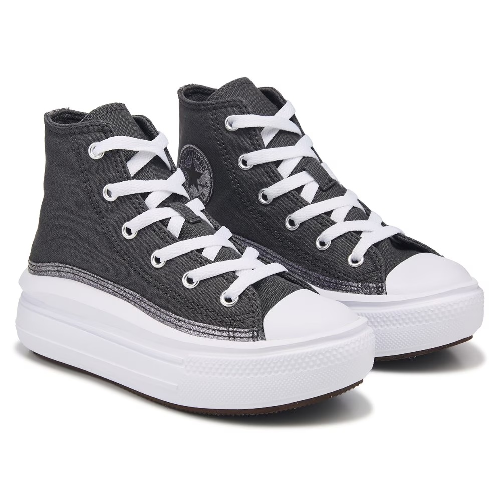 

Детские кеды Chuck Taylor All Star Move высокие little kid Converse, grey glitter