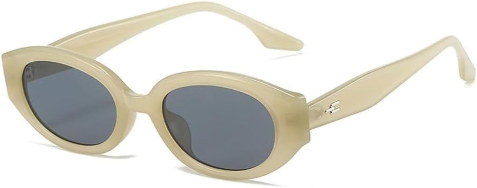 

Популярные модные овальные женские солнцезащитные очки в стиле ретро, ​​гелевые цветные линзы, защита от УФ-излучения UV400, мужские солнцезащитные очки с заклепками LXLHWN, Jelly Khaki Grey