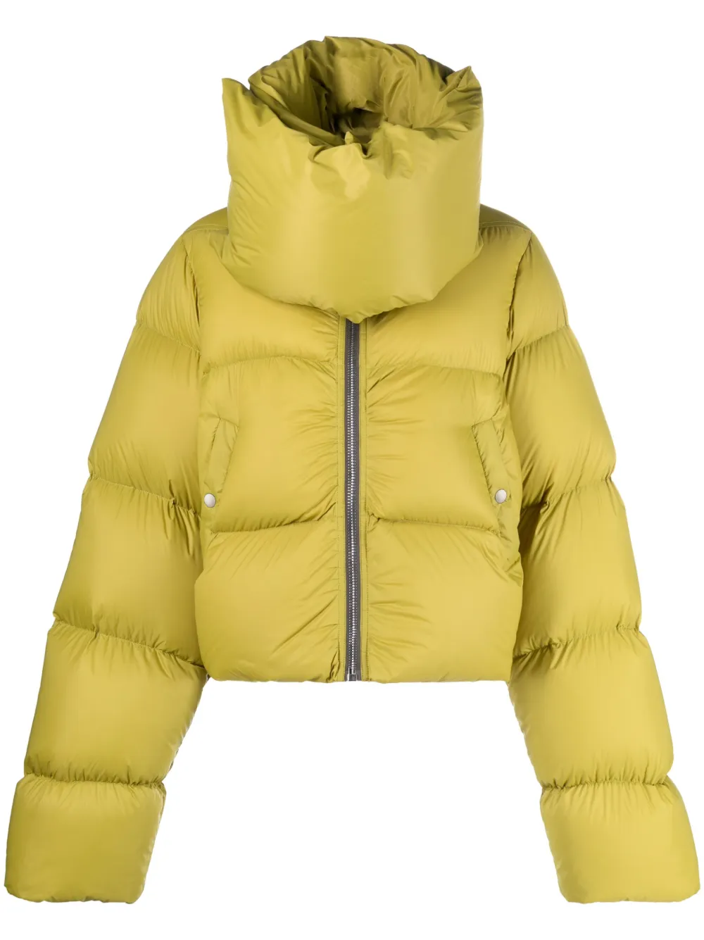 

Пуховик с воротником-воронкой Rick Owens, зеленый