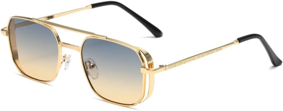 

Солнцезащитные очки MUTYNE в стиле винтаж стимпанк для мужчин, популярные товары, панк-очки для женщин, готические очки для мужчин, металлические солнцезащитные очки UV400, C5 Blue Yellow