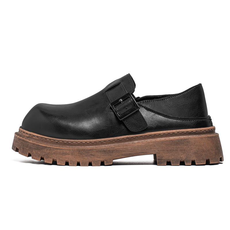 

GAISIMA Повседневные кожаные туфли мужские черно-коричневые, цвет Black Brown