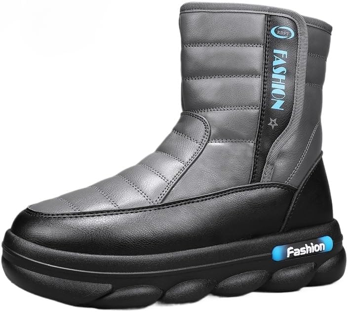 

Модные мужские утепленные зимние ботинки FmShi с противоскользящей и водонепроницаемой защитой, черный/серый