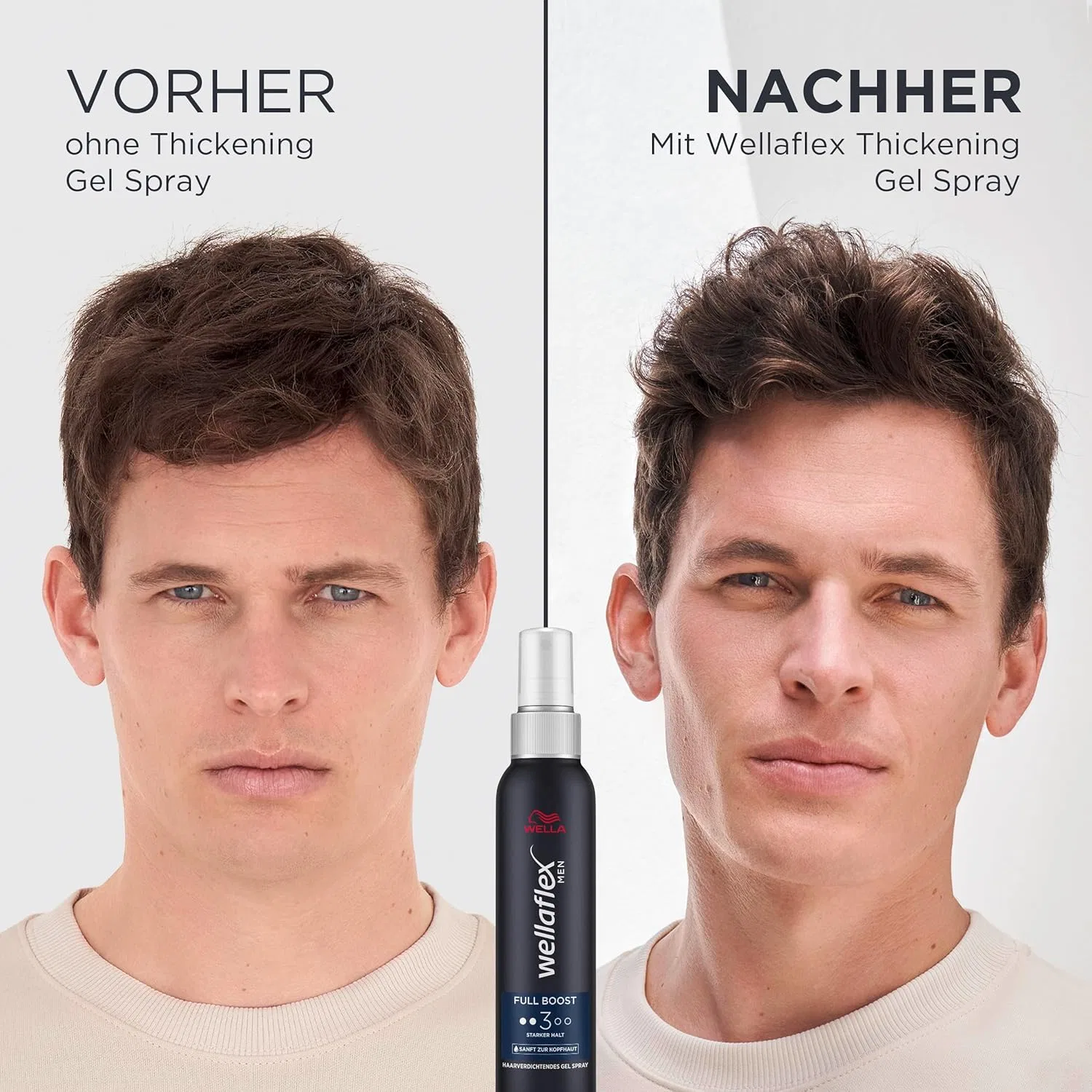 Мужской гель-спрей для утолщения волос «Full Boost» от Wellaflex Men Wellaflex, Blue — фото 3