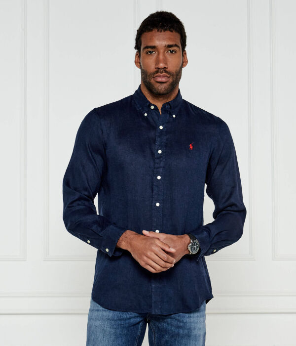 

Рубашка льняная Polo Ralph Lauren Custom Fit, синий