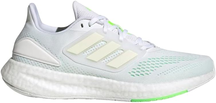 Мужские кроссовки для бега Adidas Pureboost 22, белый/зеленый — фото 2