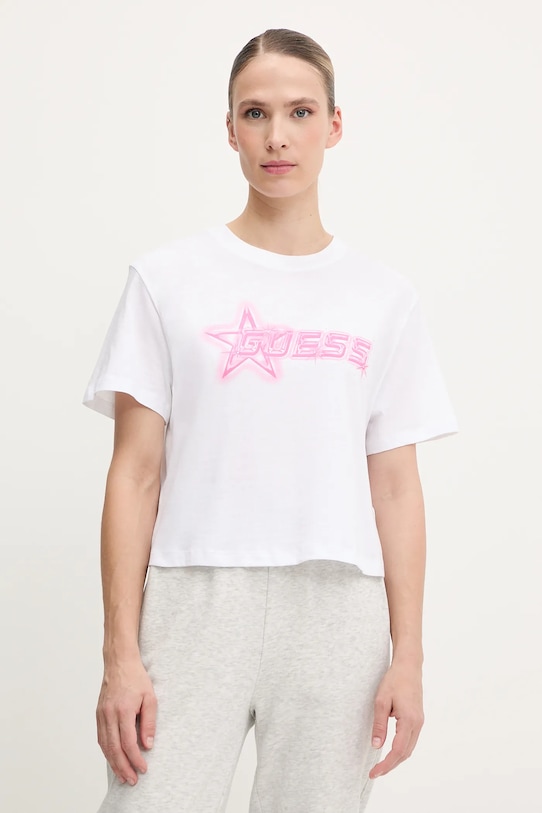 

Детская хлопковая футболка Ardisia Guess, белый