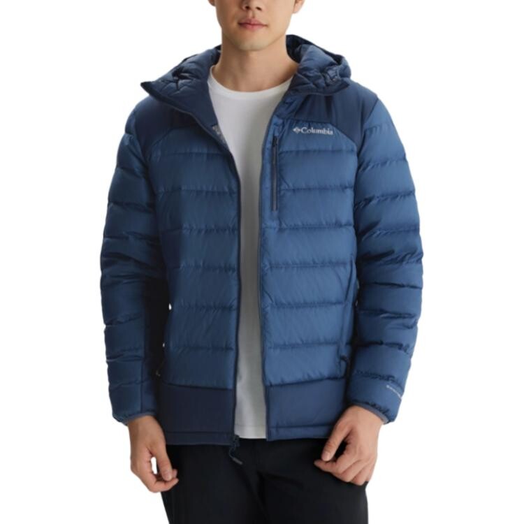 

Осенняя парка пуховик мужской синий Columbia