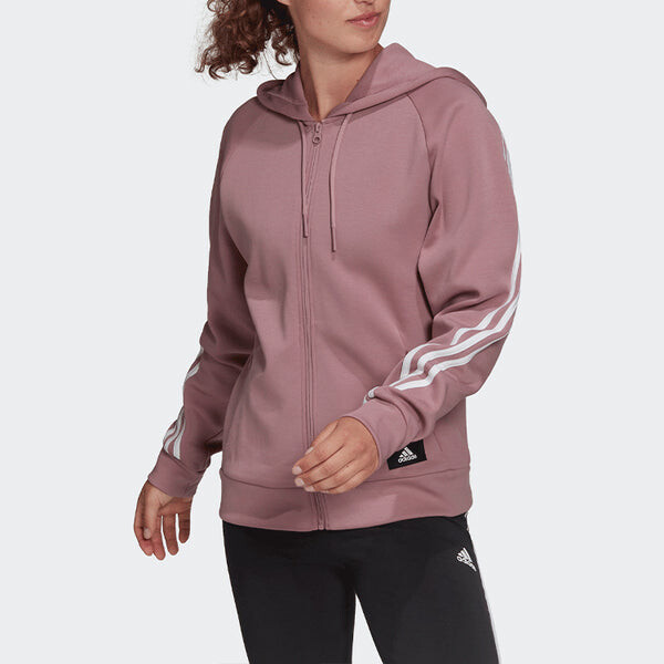 Куртка w fi 3s fz reg спортивная куртка с капюшоном фиолетовая Adidas, фиолетовый — фото 2