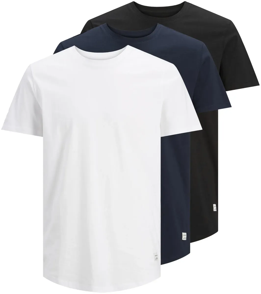 

Рубашка с круглым вырезом Jack & Jones "JJENOA TEE SS CREW NECK 3PK MP NOOS", белый