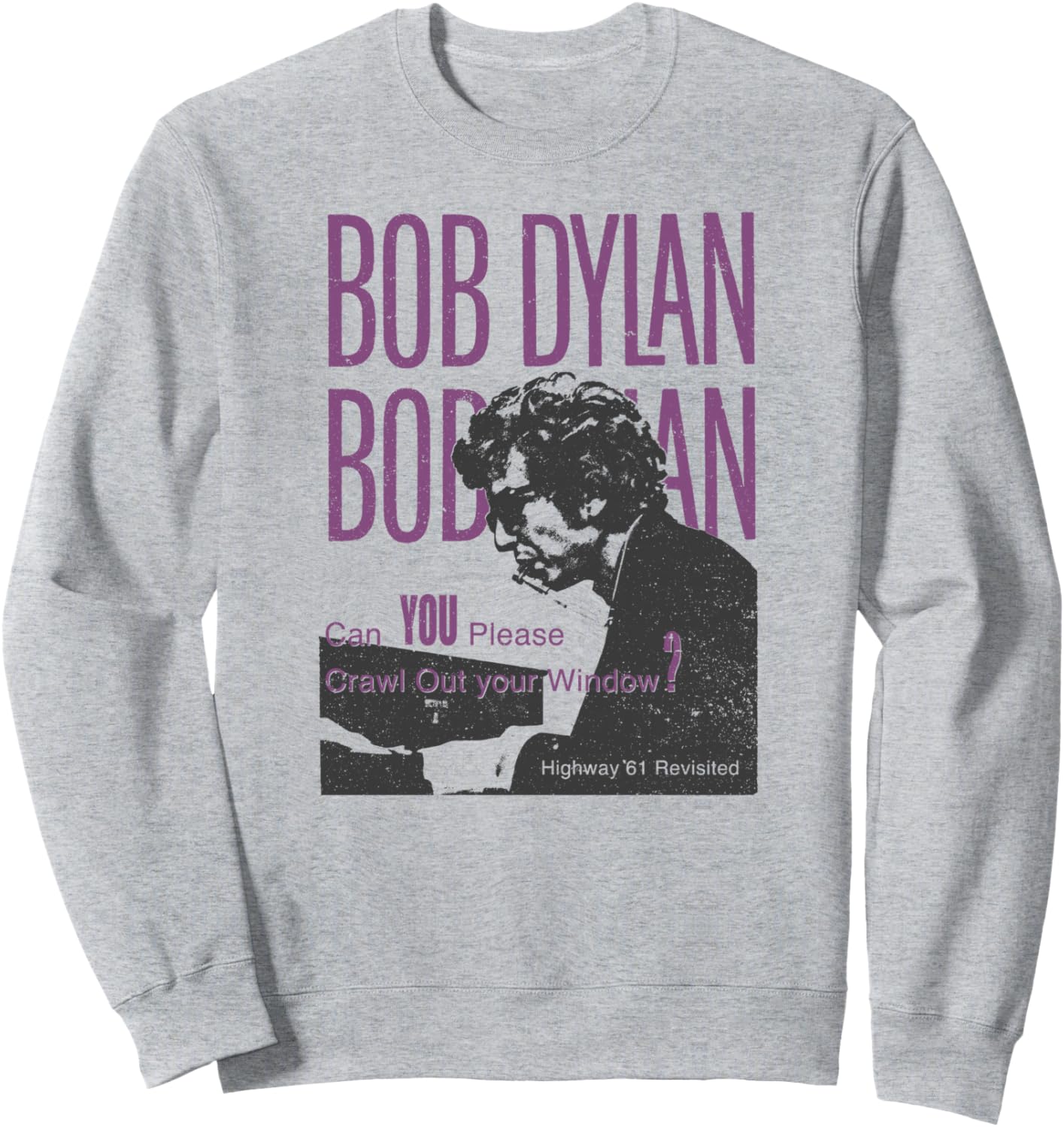 

Толстовка Вылезай из своего окна Bob Dylan, серый