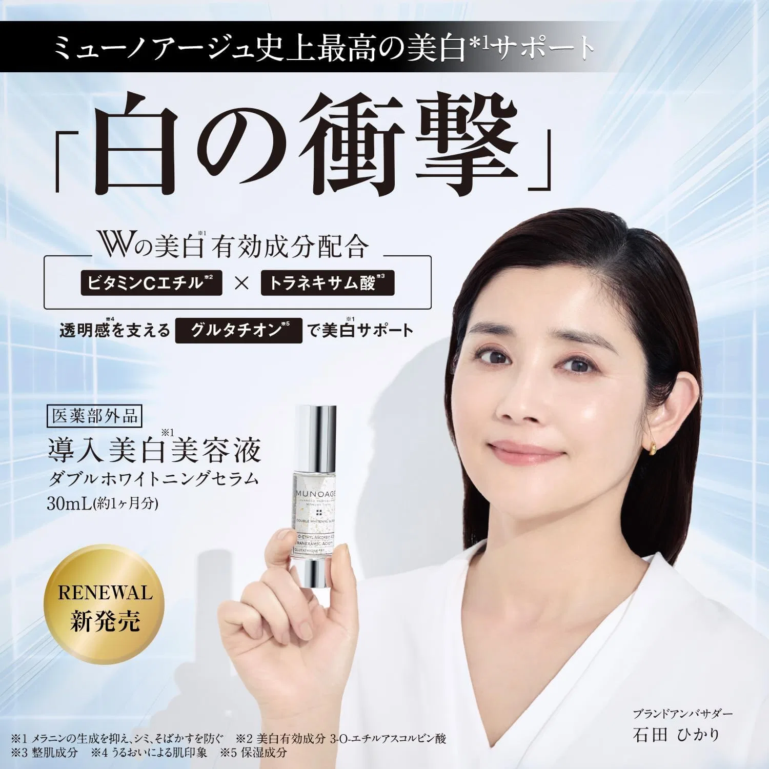 Сыворотка Munoage — Отбеливающая Advanced Double Whitening Serum, x, 30 мл — фото 2