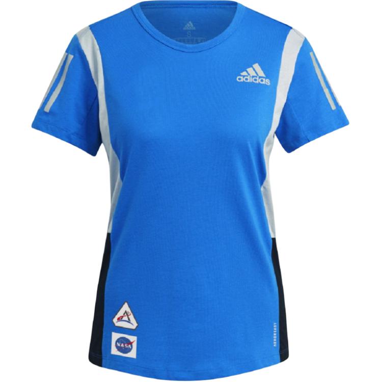 Adidas Футболка AEROREADY для женщин, синяя, из коллекции SOFT NASA Collaboration — фото 3