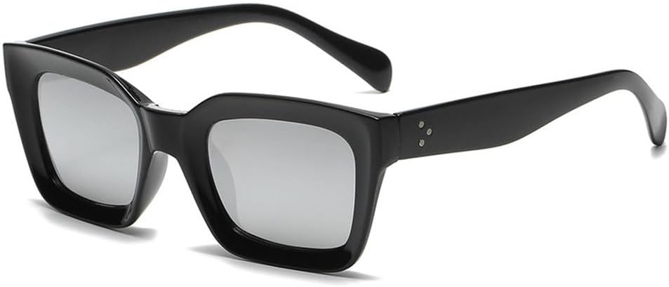 

Популярные модные солнцезащитные очки «кошачий глаз» для женщин, ретро-очки с прозрачным градиентом, мужские квадратные солнцезащитные очки UV400 WNCKSQ, Black Silver Mirror