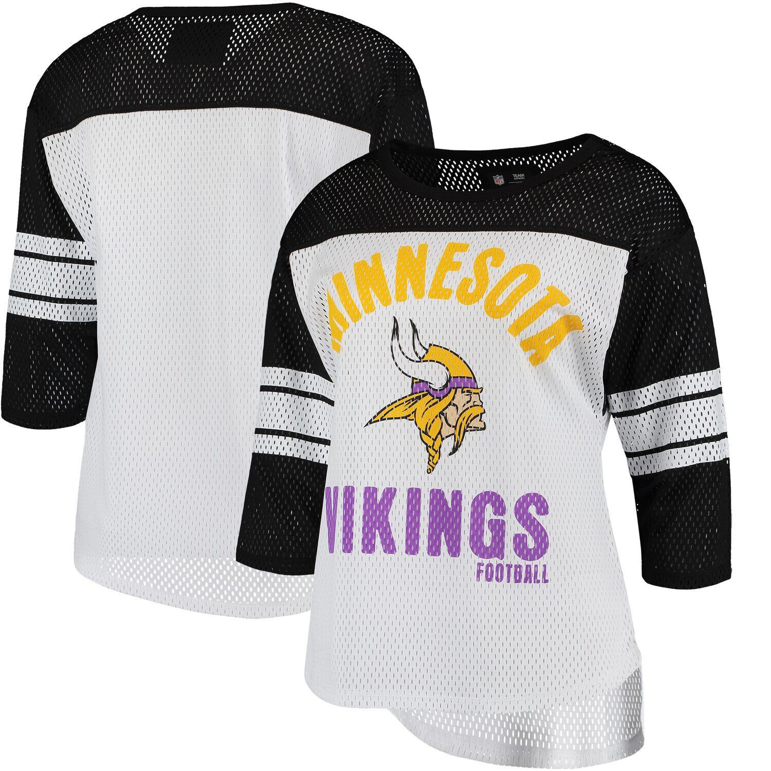

Женская сетчатая футболка G-III 4Her by Carl Banks бело-черная Minnesota Vikings First Team с рукавами три четверти G-III, Черный, Женская сетчатая футболка G-III 4Her by Carl Banks бело-черная Minnesota Vikings First Team с рукавами три четверти G-III