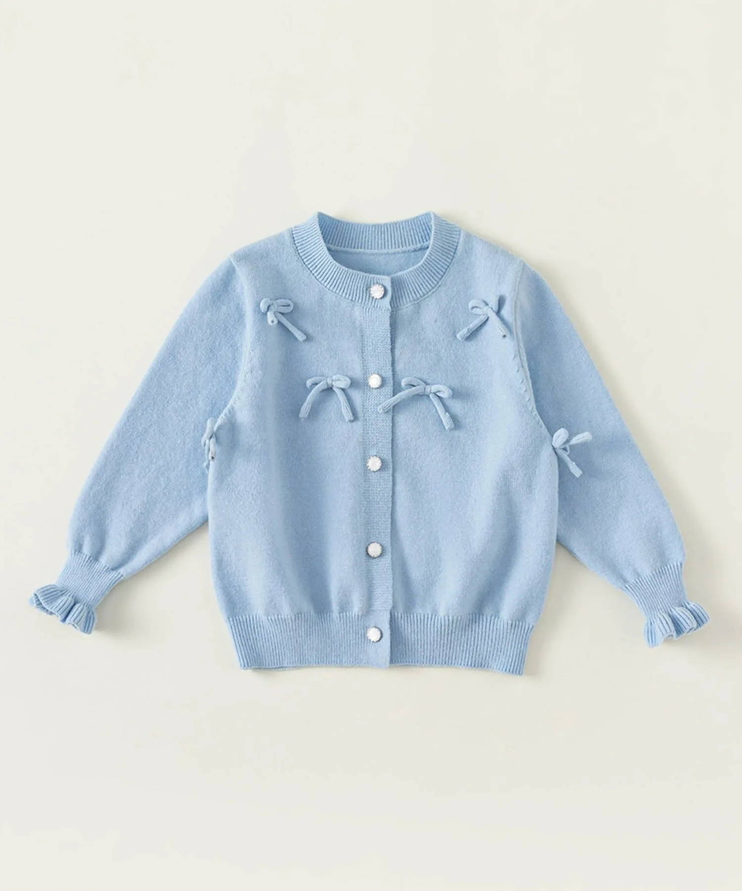 Кардиган с бантом в виде конфетной рукавицы Aimoha Kids, blue — фото 4