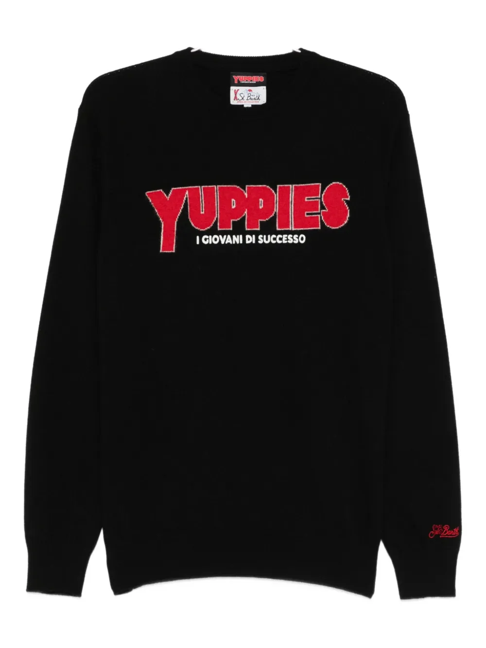 

Свитер с вышивкой цапли Mc2 Saint Barth, черный