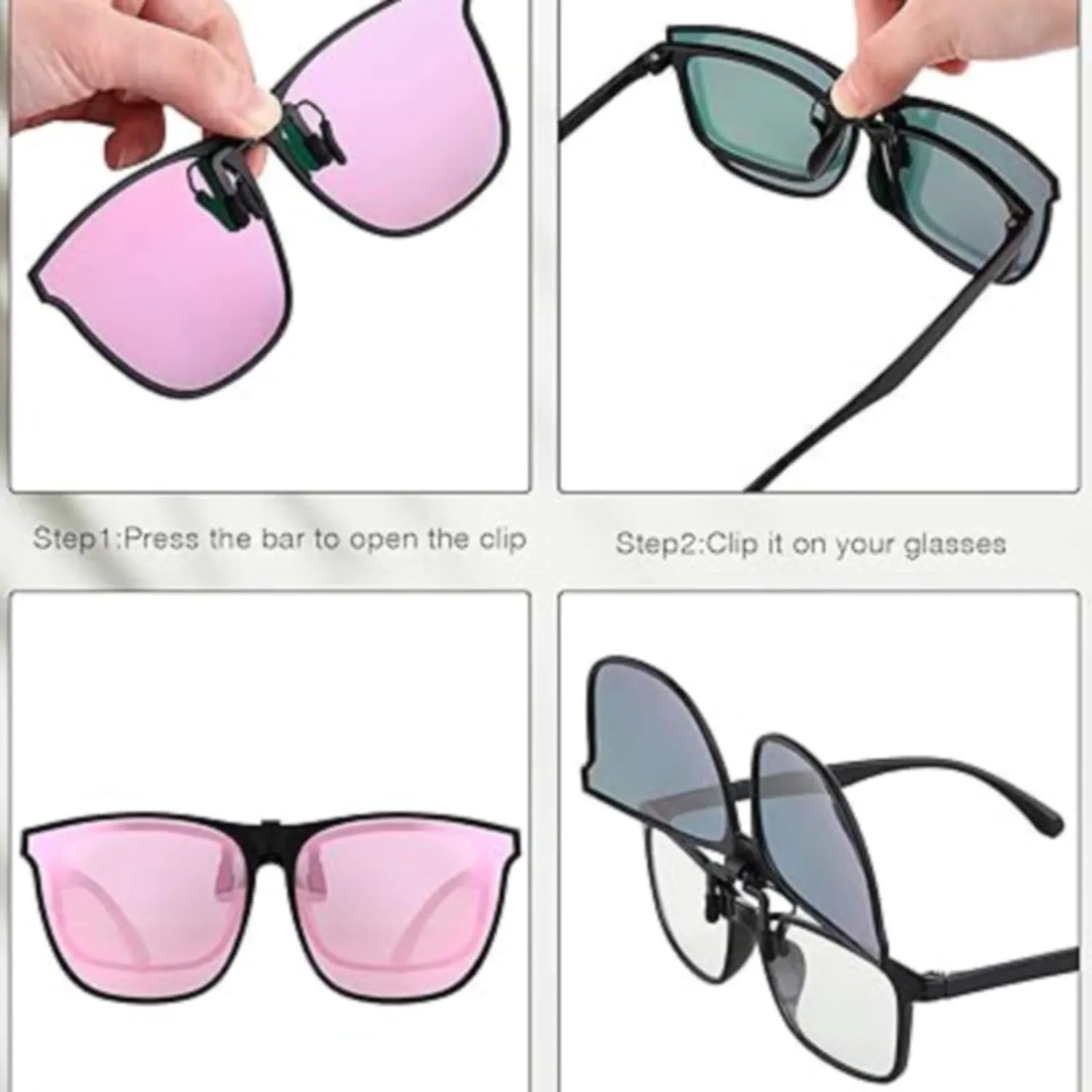 

Большие поляризованные солнцезащитные очки-клипсы, откидные солнцезащитные очки для очков с диоптриями, очки для вождения для женщин и мужчин Generic, Yellow