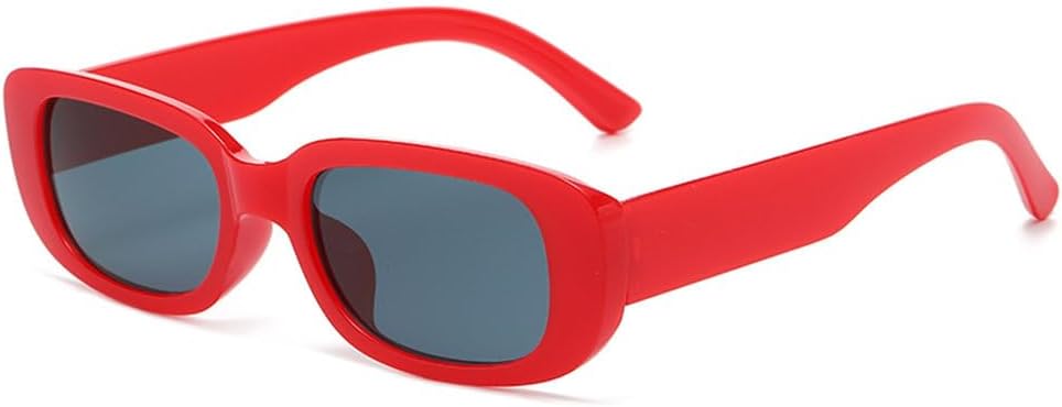 

Прямоугольные модные солнцезащитные очки для женщин и мужчин в стиле ретро-винтаж с защитой от УФ-излучения UV400, идеально подходящие для летнего отдыха на пляже и путешествий generic, Red Black