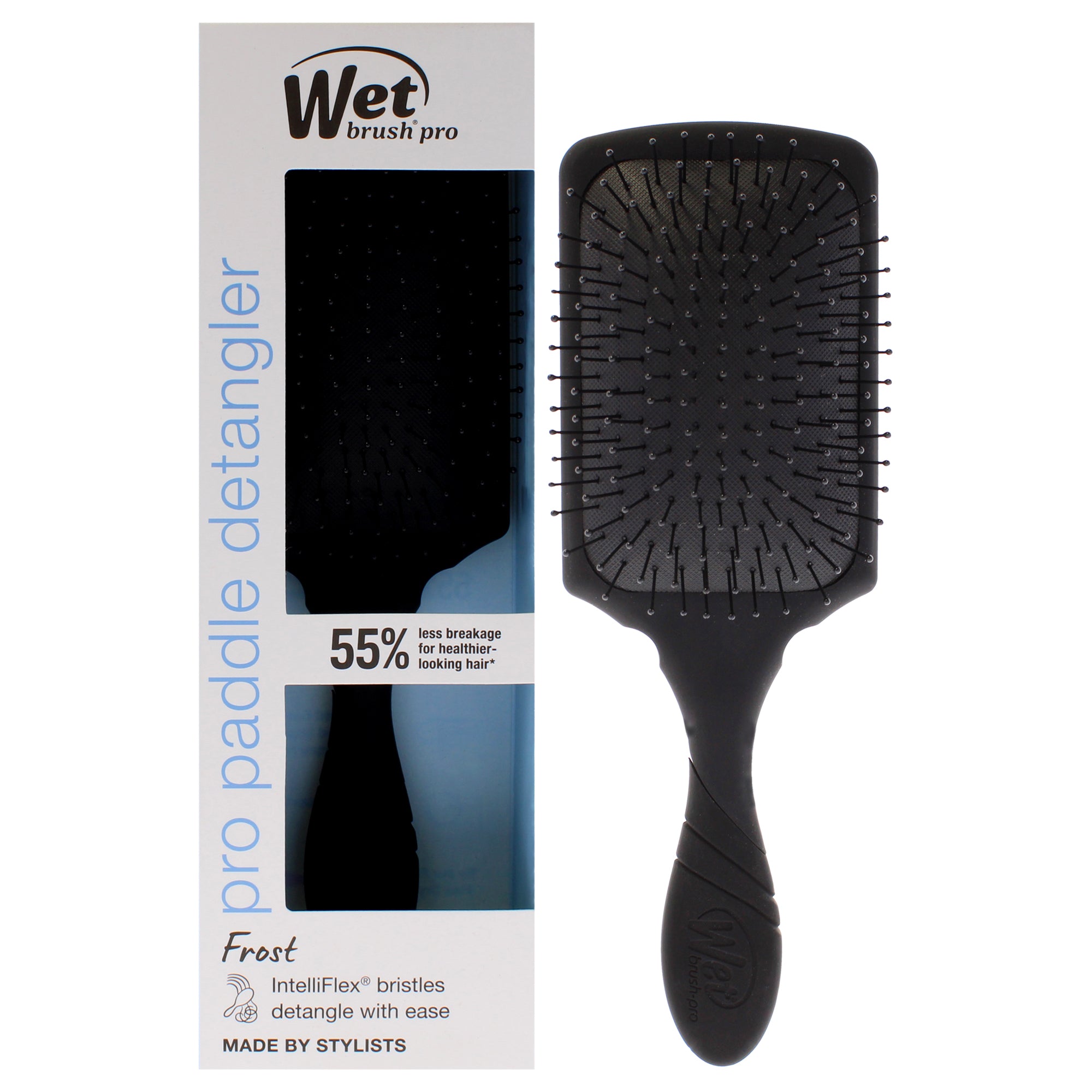 

Профессиональная расческа-щетка для распутывания волос Pro Paddle Detangler Brush - Frost Black от Wet Brush, подходит как для мужчин, так и для женщин - 1 шт