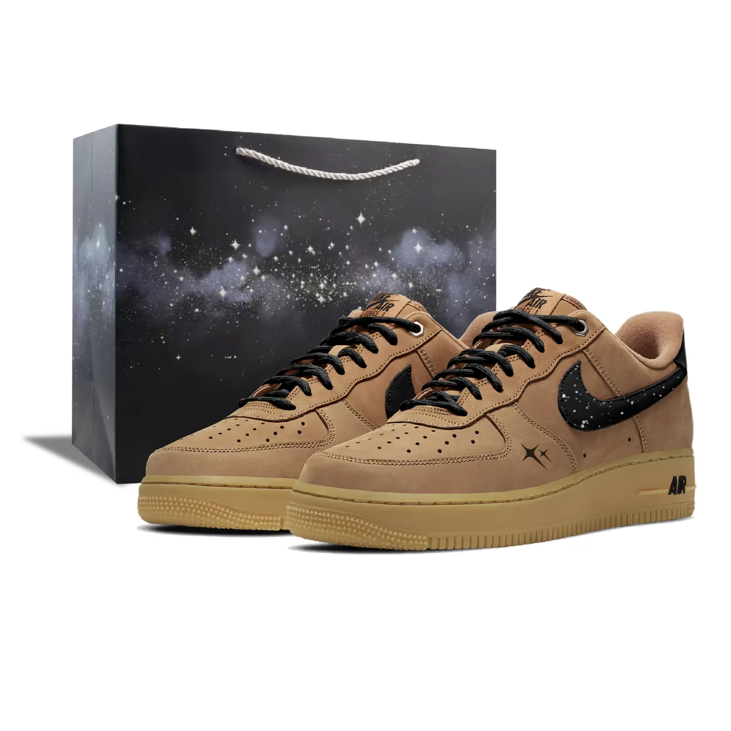 Nike Кроссовки для скейтбординга Air Force 1 Starlight Wander Waterproof Cushioning Abrasion Resistant low top мужские brown — фото 3