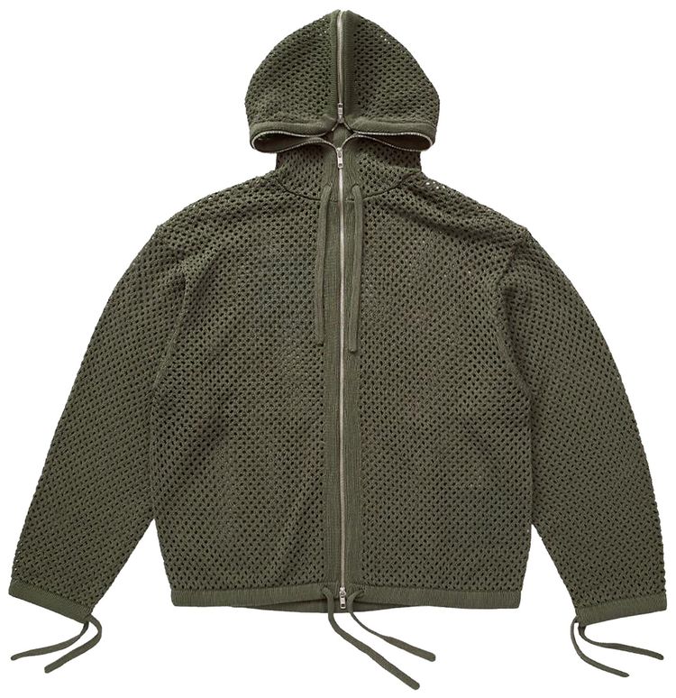

Худи Kenzo Mesh Full Zip Hoodie 'Khaki', зеленый