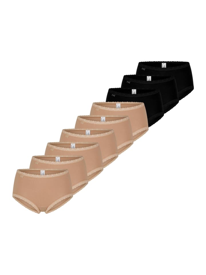 

Sloggi Трусики-миди 24/7 из хлопка с кружевом, бежевый/черный