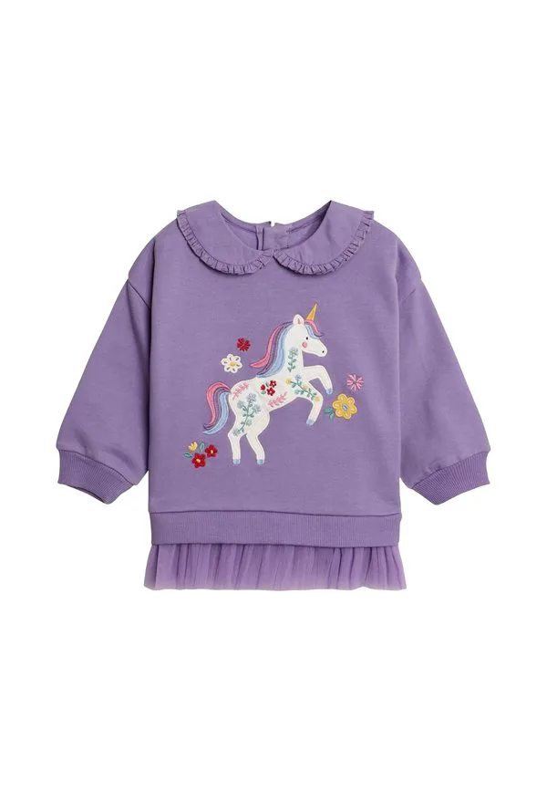 Толстовка прямого кроя с аппликацией в виде единорога и оборками Jojo Maman Bébé, Lilac