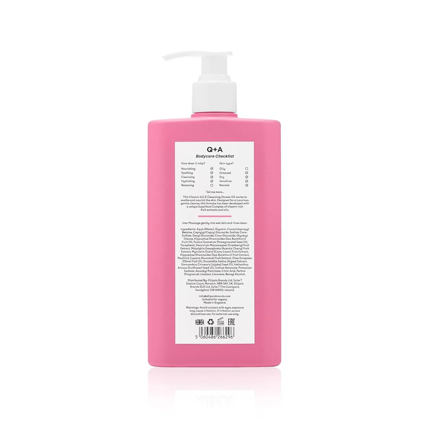 Масло для душа Q+A Vitamin A.C.E. Cleansing Shower Oil ‎Q+A — фото 2