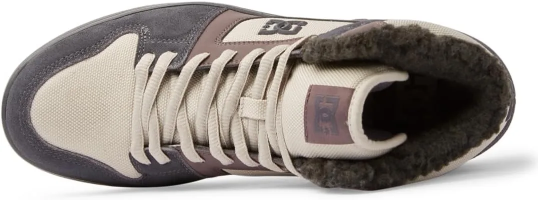 Мужские высокие кожаные кроссовки DC Shoes Manteca 4 Hi WR, светло-серый/темно-серый — фото 4