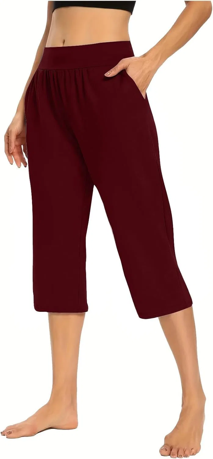 Джинсы широкие Casual High Waist, Wine