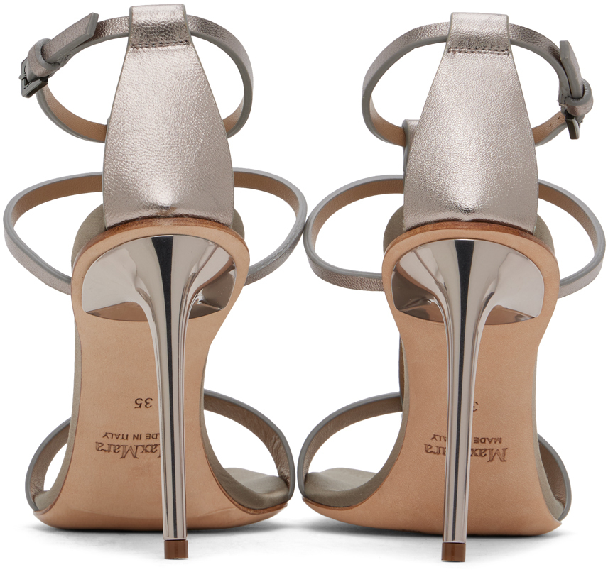 Сандалии из серой металлической кожи наппа Max Mara