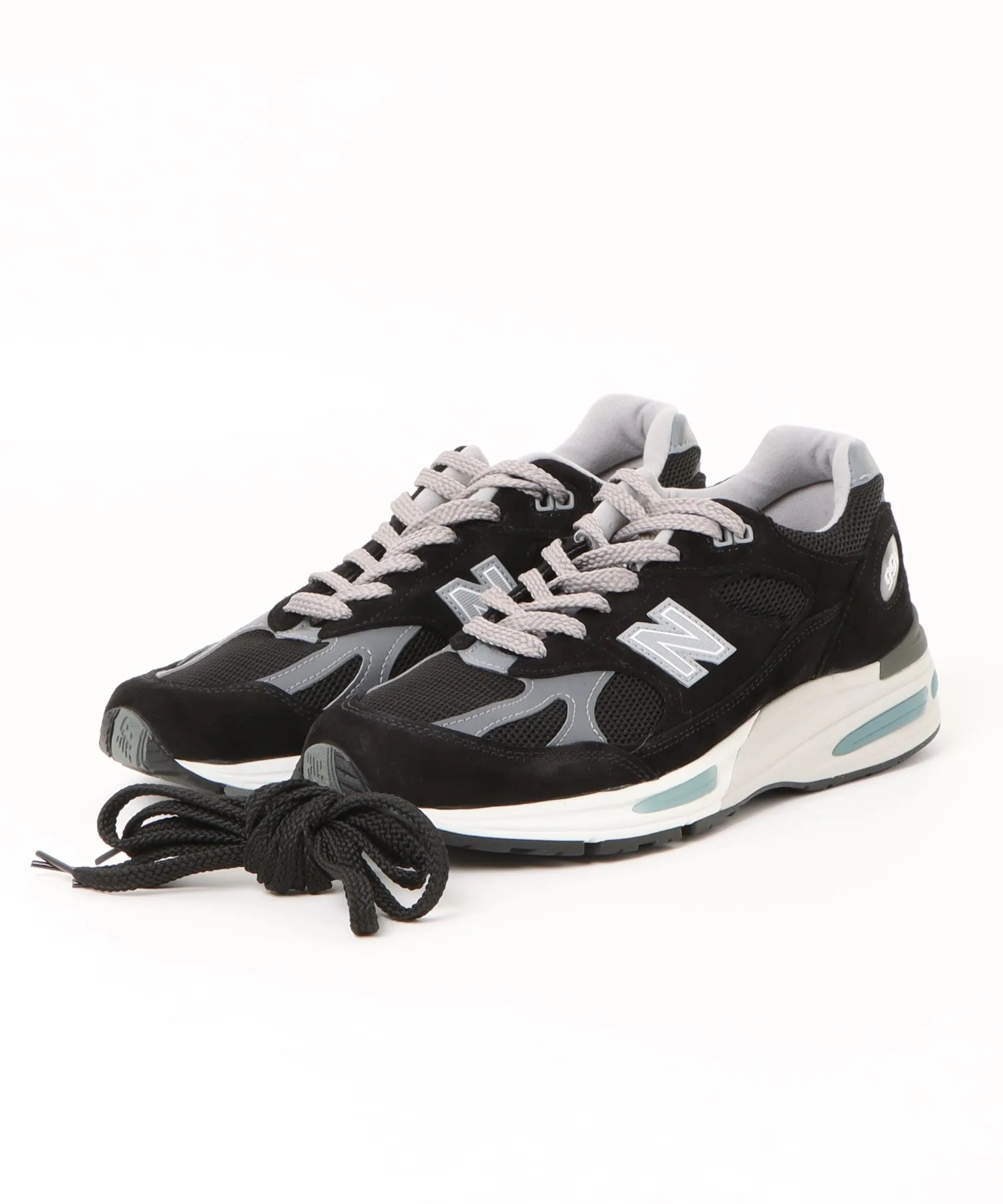 Мужские кроссовки из натуральной кожи New Balance U991 V2 Made in UK черные — фото 4
