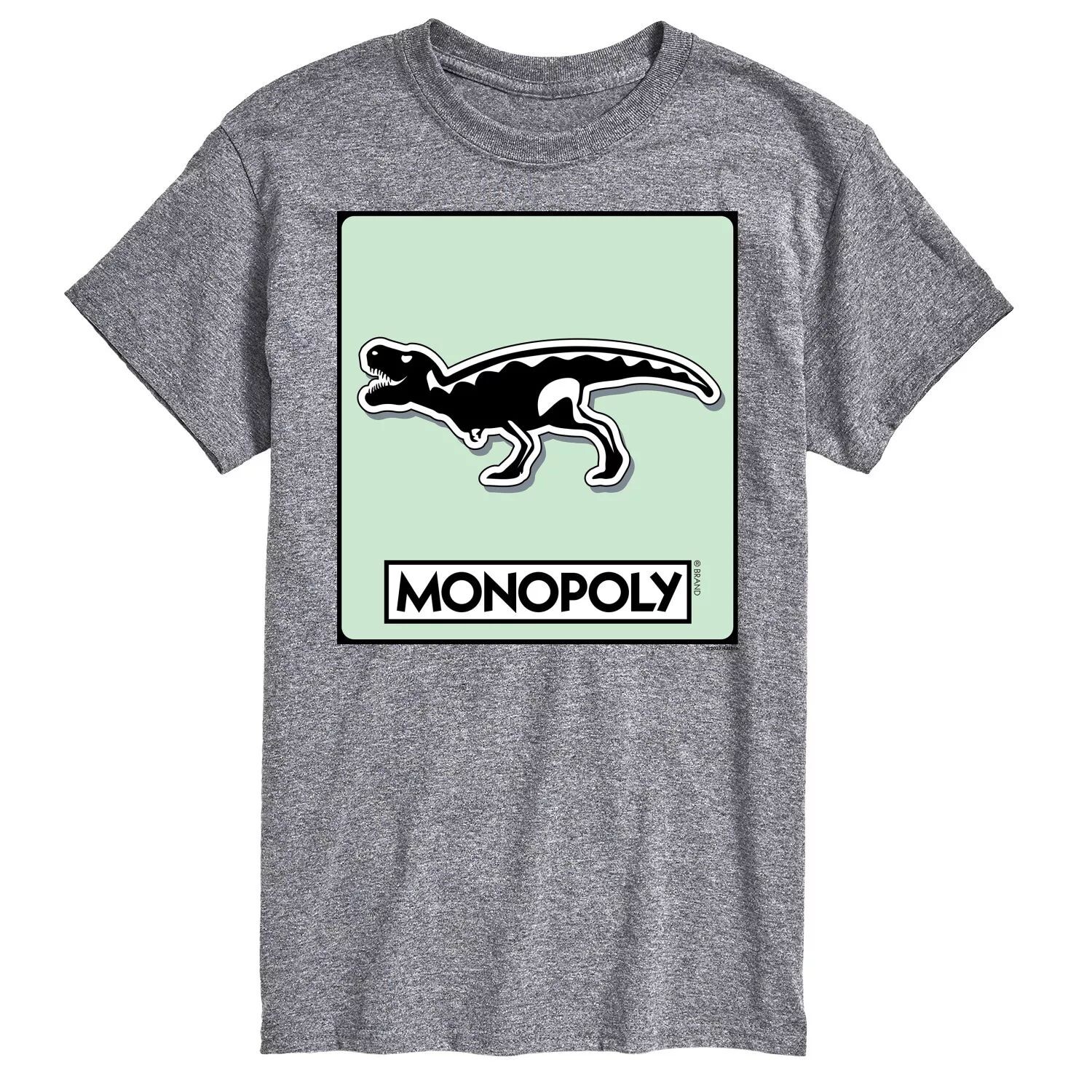 

Футболка с графическим изображением Big & Tall Monopoly T-Rex Game Token Licensed Character, серый