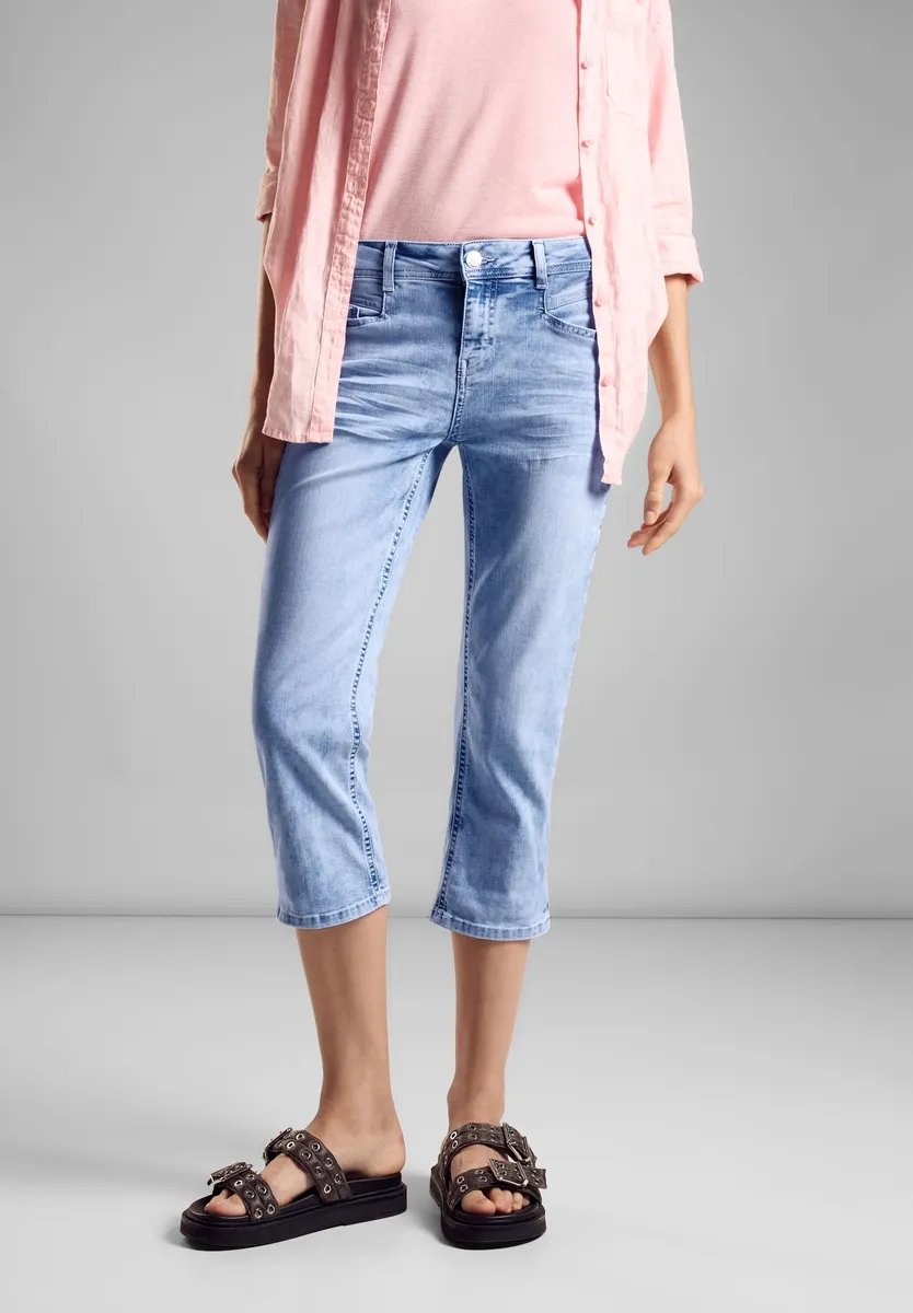 

Джинсы STREET ONE 3/4 "LTD QR JANE", с эластичным наполнением, цвет Light Blue Random Wash