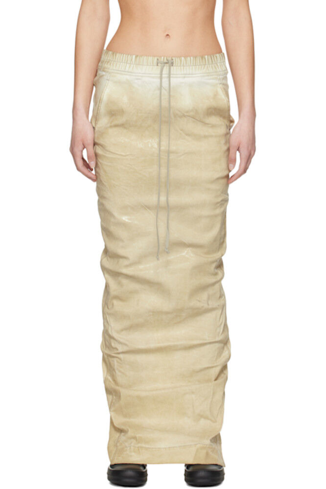

Бежевая джинсовая юбка-макси Hollywood Pull On Pillar Rick Owens DRKSHDW