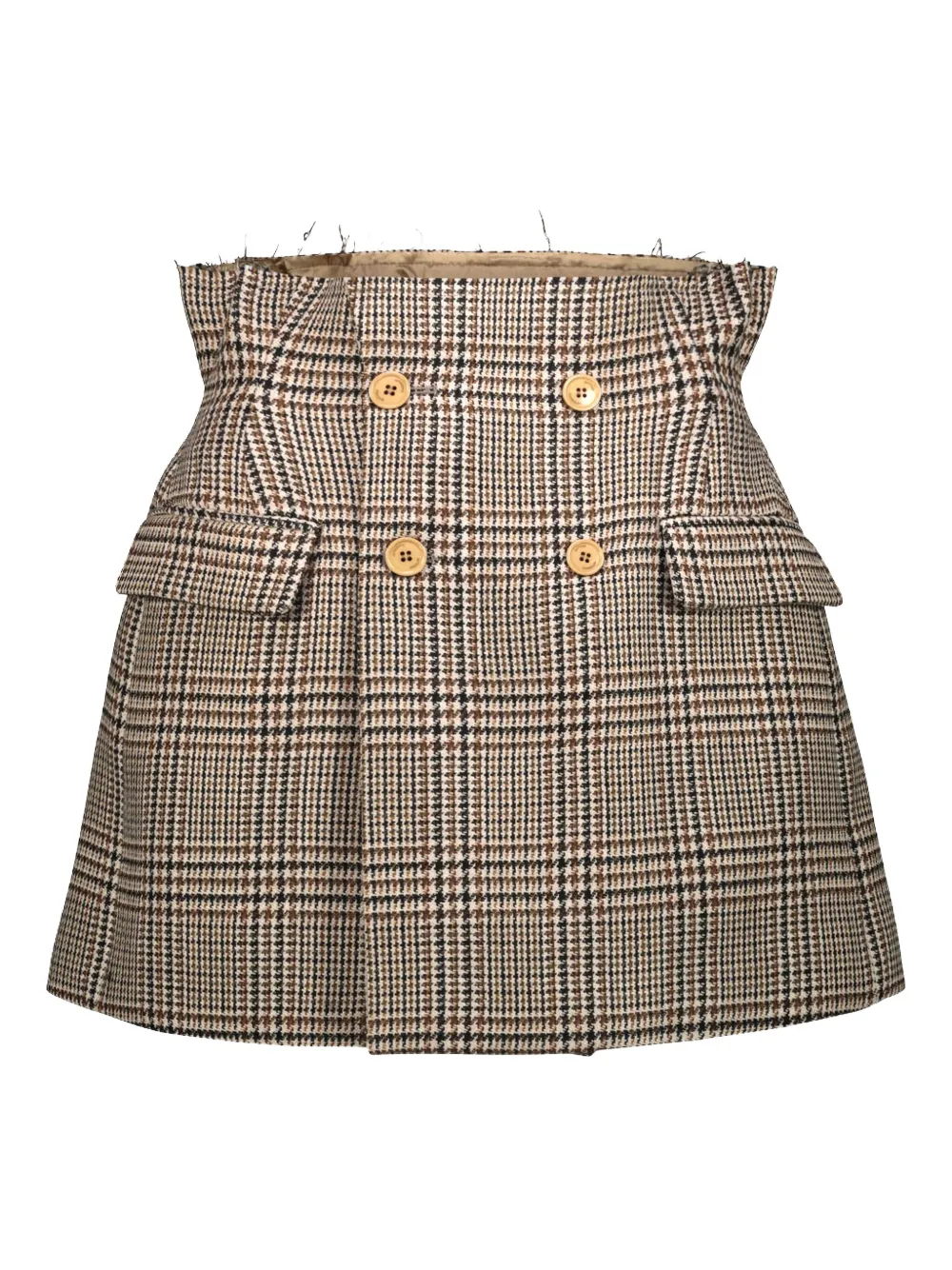 

Двубортная юбка мини в ломаную клетку Vetements, бежевый