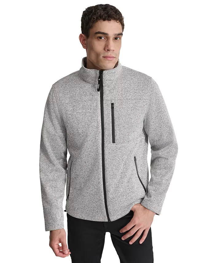 

Мужская флисовая куртка с вязкой под свитер DKNY, серый
