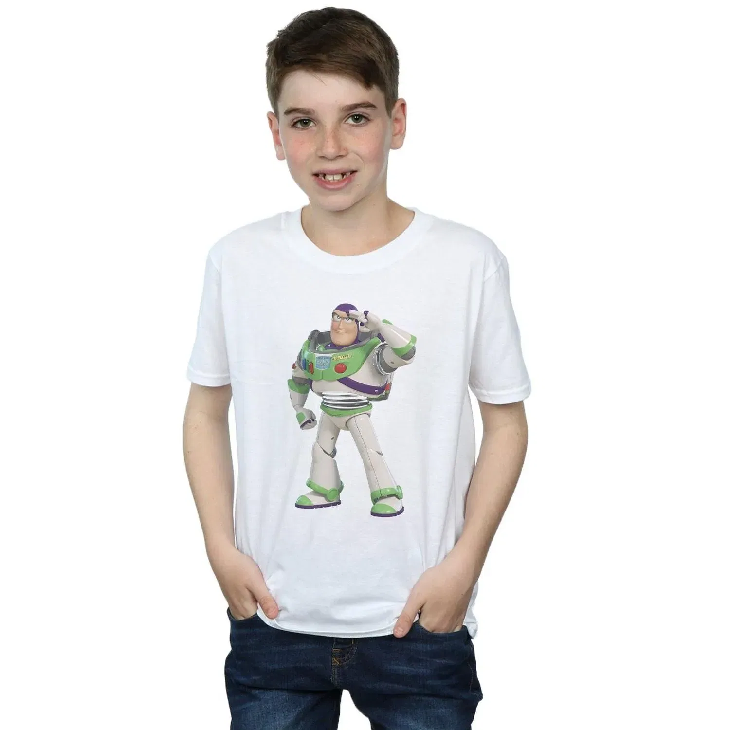 Детская футболка с принтом Buzz Lightyear Disney, белый — фото 2